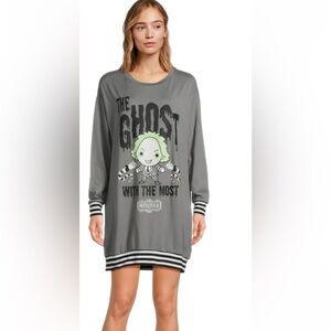 Warner Bros. WB Beetlejuice Sleep Shirt Gray M NWT Long Sleeve